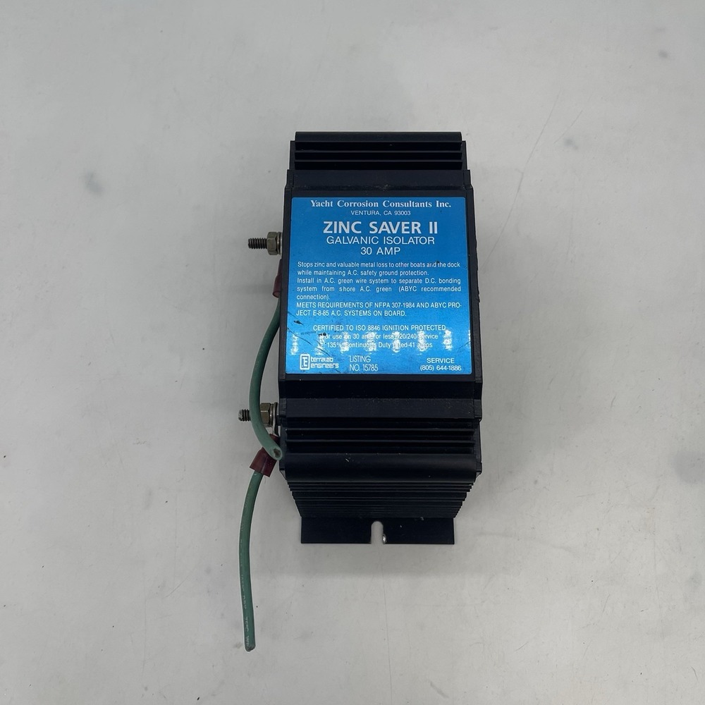 Boat yacht corrosion consultants zinc saver II 2 30 Amp galvanic isolator